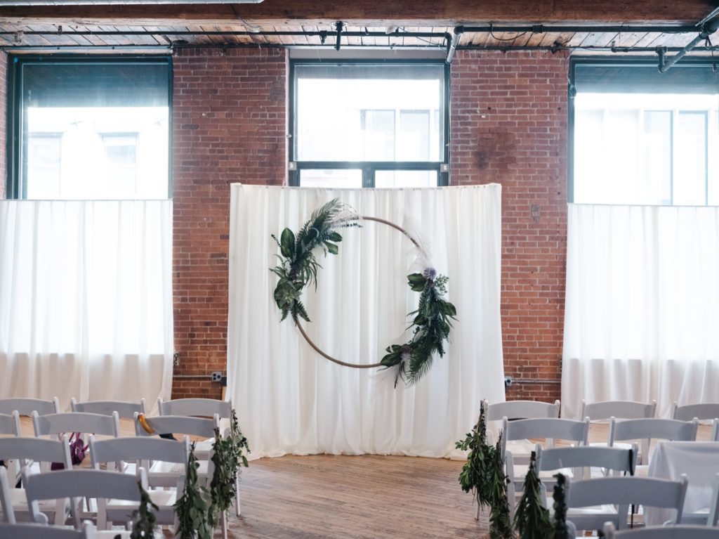 Greenery wedding decor inspiration at DUMBO Loft in Brooklyn