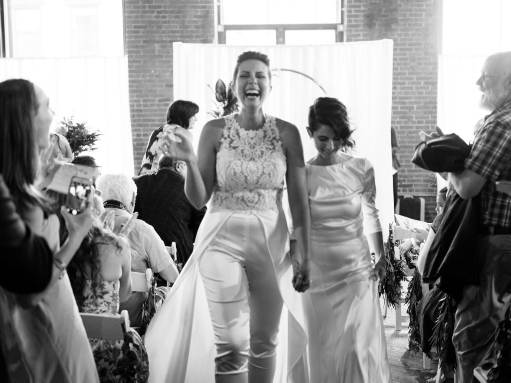 Wedding ceremony at DUMBO Loft in Brooklyn