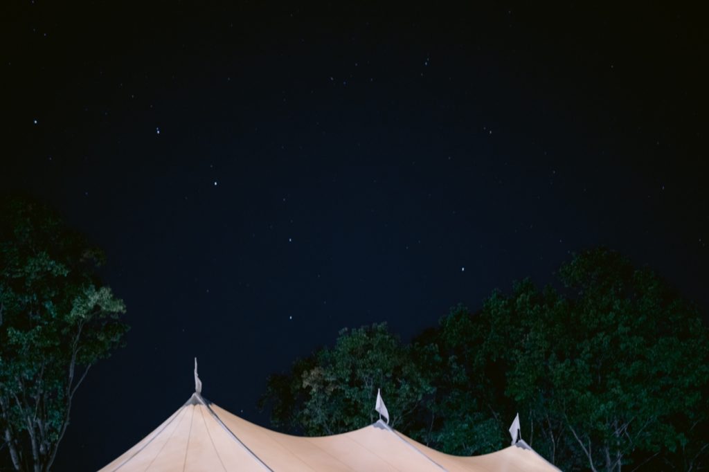 Night sky photo at outdoor wedding