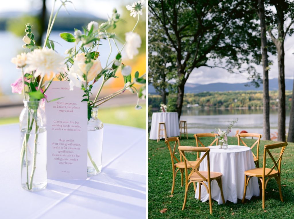 Detail inspiration for a COVID-19 outdoor wedding