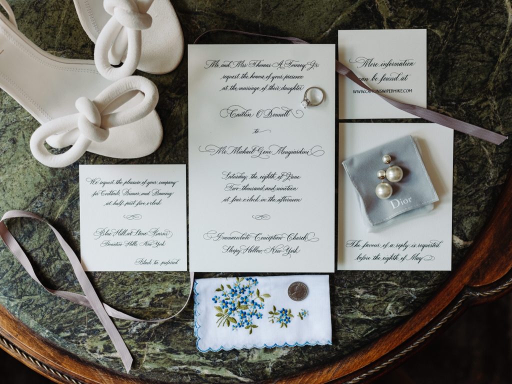 Elegant invitation suite for wedding at Blue Hill at Stone Barns