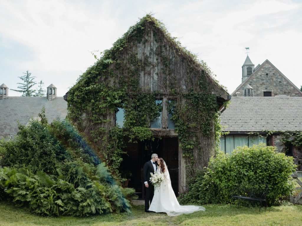 Photo of bride and groom for wedding at Blue Hill at Stone Barns
