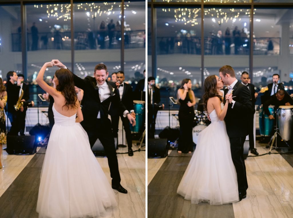 First dance of couple at wedding at Hudson House