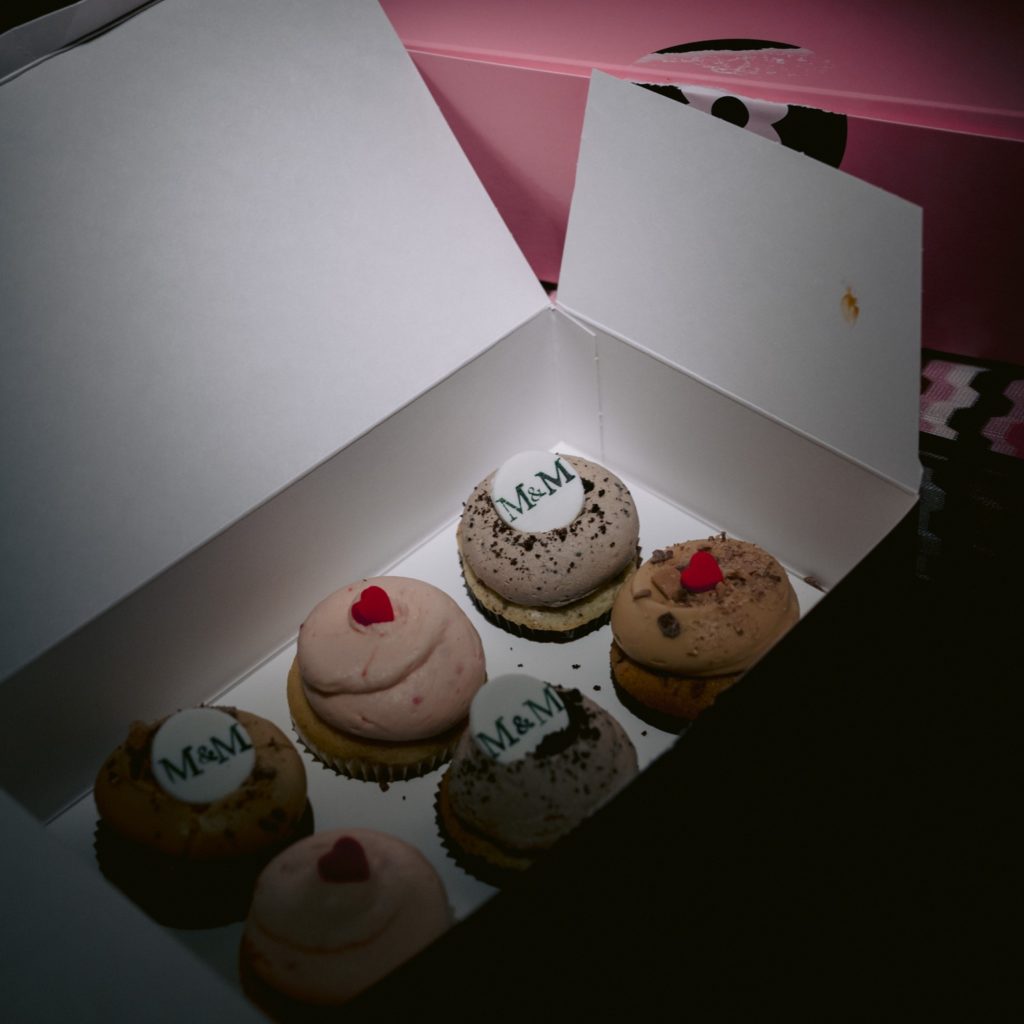 Custom Georgetown cupcakes for intimate wedding