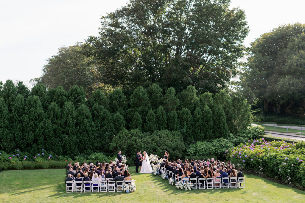 South Lawn Ocean House wedding ceremony in Rhode Island. 