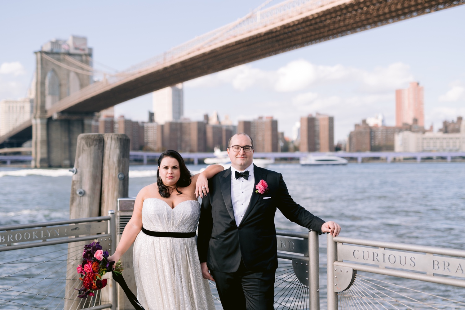 1 Hotel Brooklyn Bridge wedding photos of couple