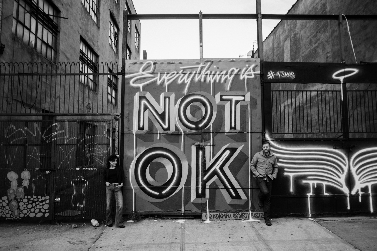 Alternative hipster engagement session in Bushwick, Brooklyn