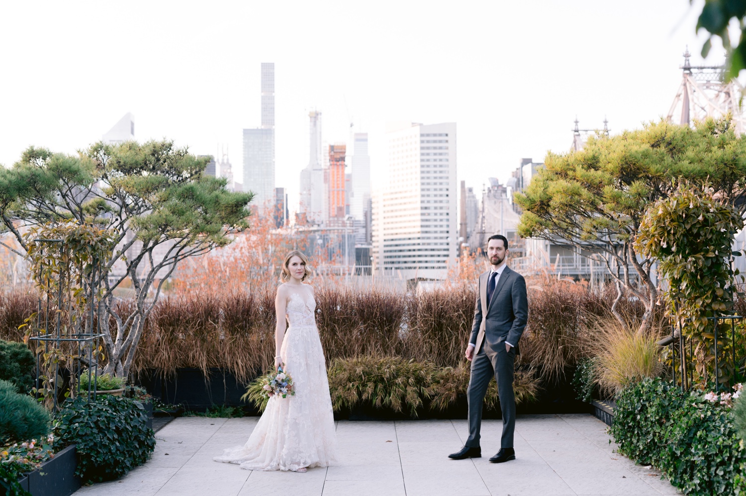 Portraits of a wedding couple at The Foundry