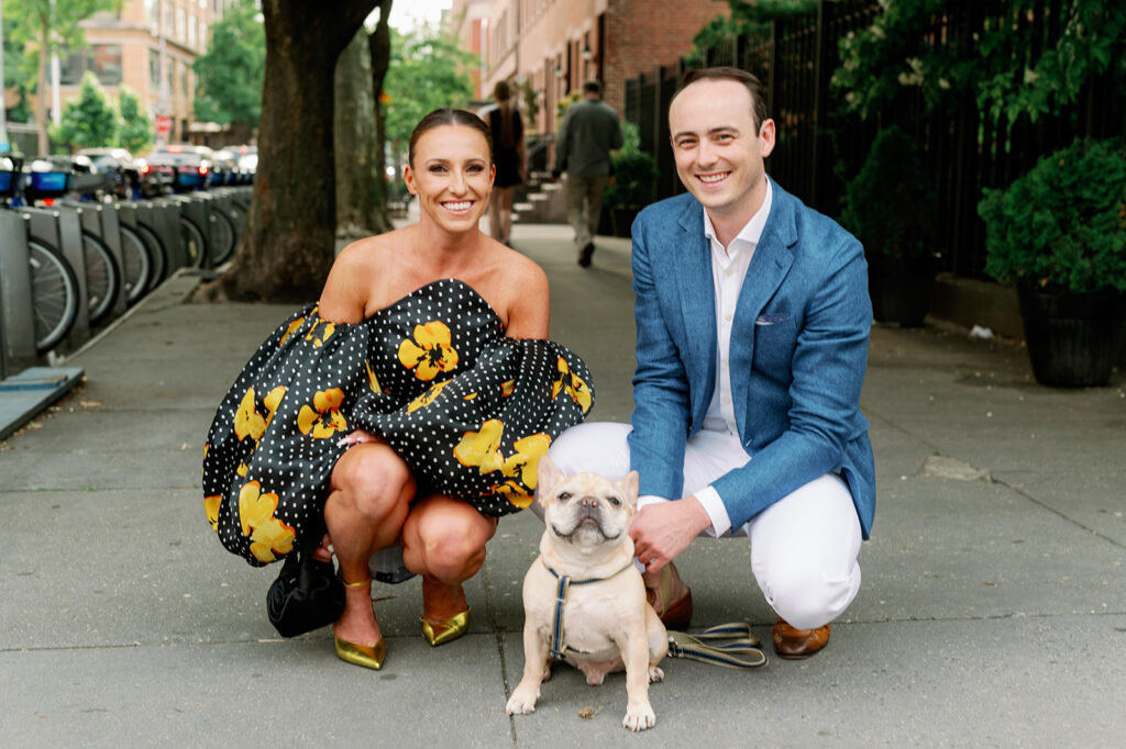 Katherine Marchand Photography Tips to Include Your Pet in your Wedding pre wedding images with dog of bride and groom