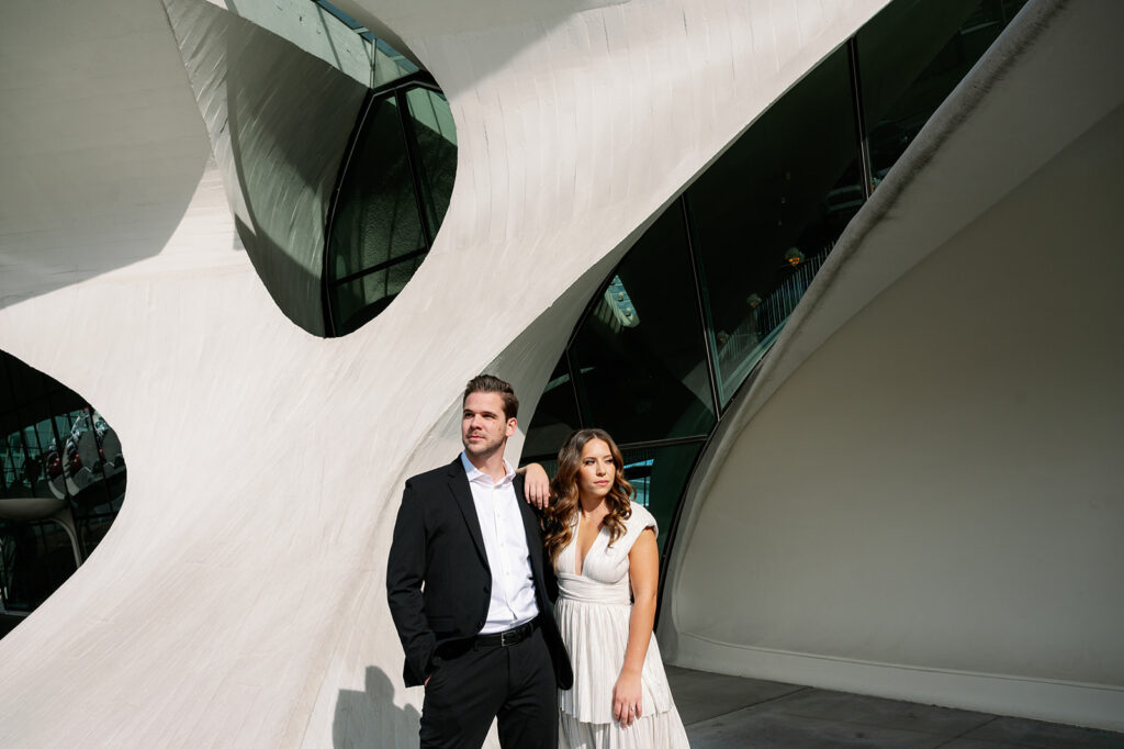 Coo; engagement session at TWA Hotel in New York City.