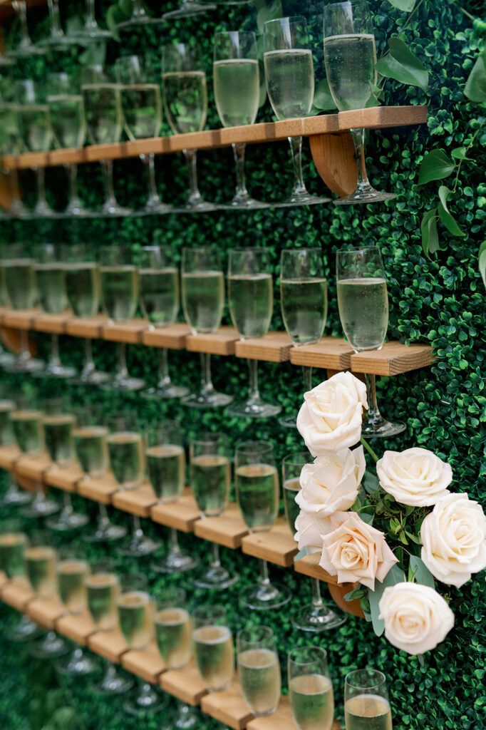Champagne greenery wall.