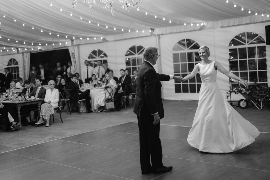Father-daughter wedding first dance.