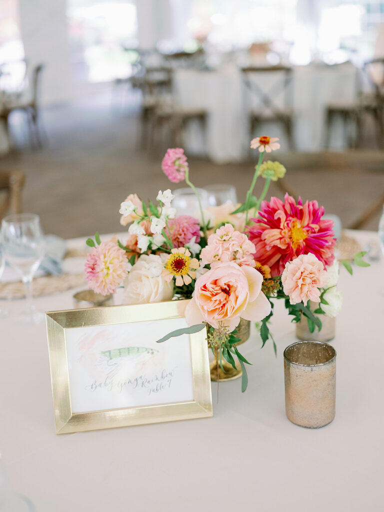 Wedding reception table decor.