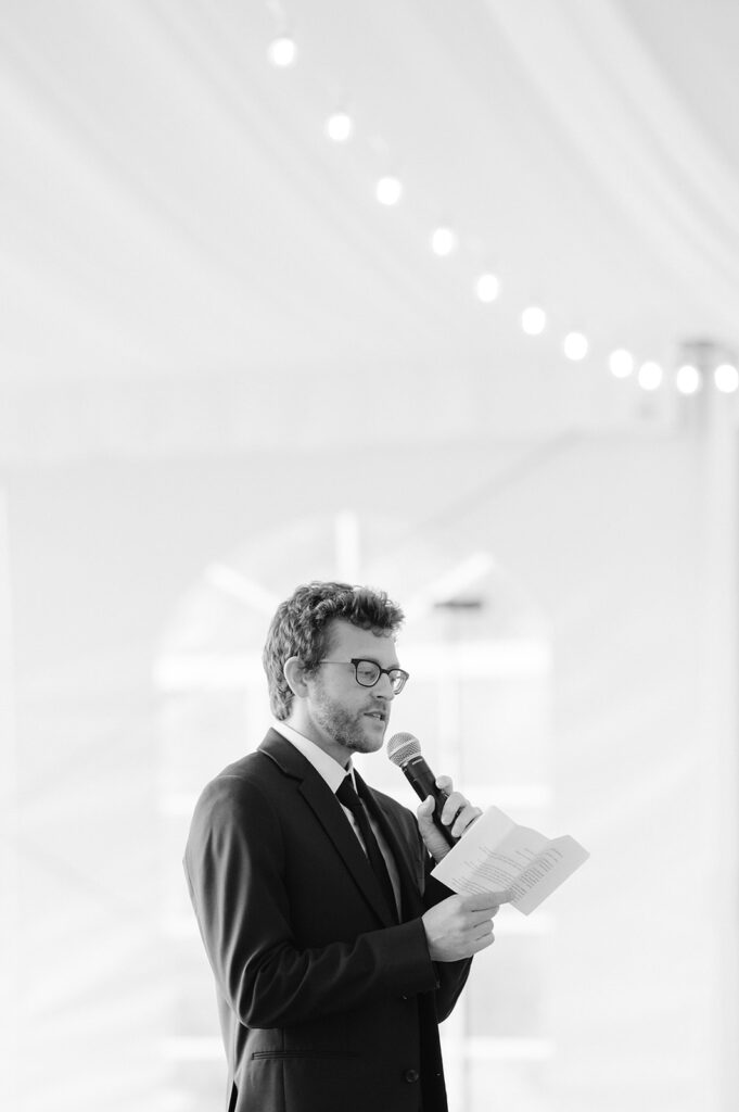 Wedding reception speech.