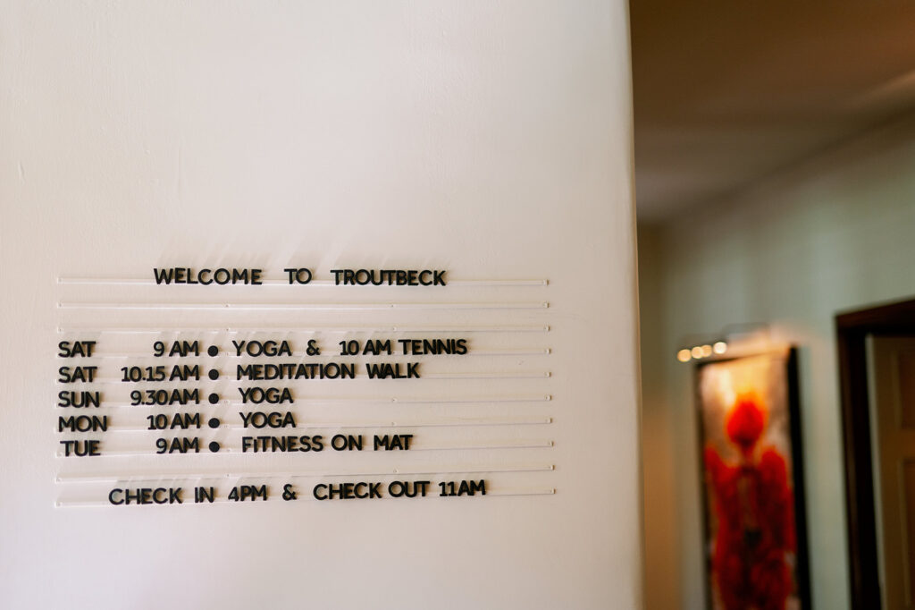 Welcome to Troutbeck hotel events letterboard.