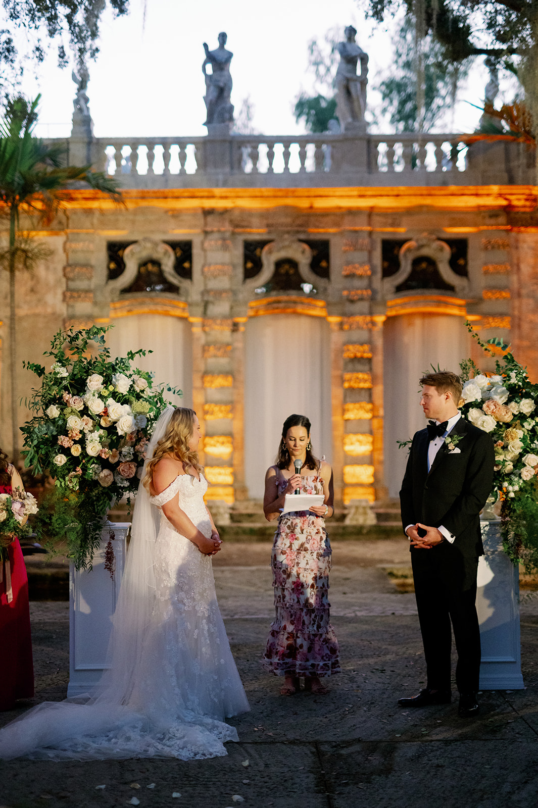 Vizcaya Museum & Gardens sunset wedding ceremony.