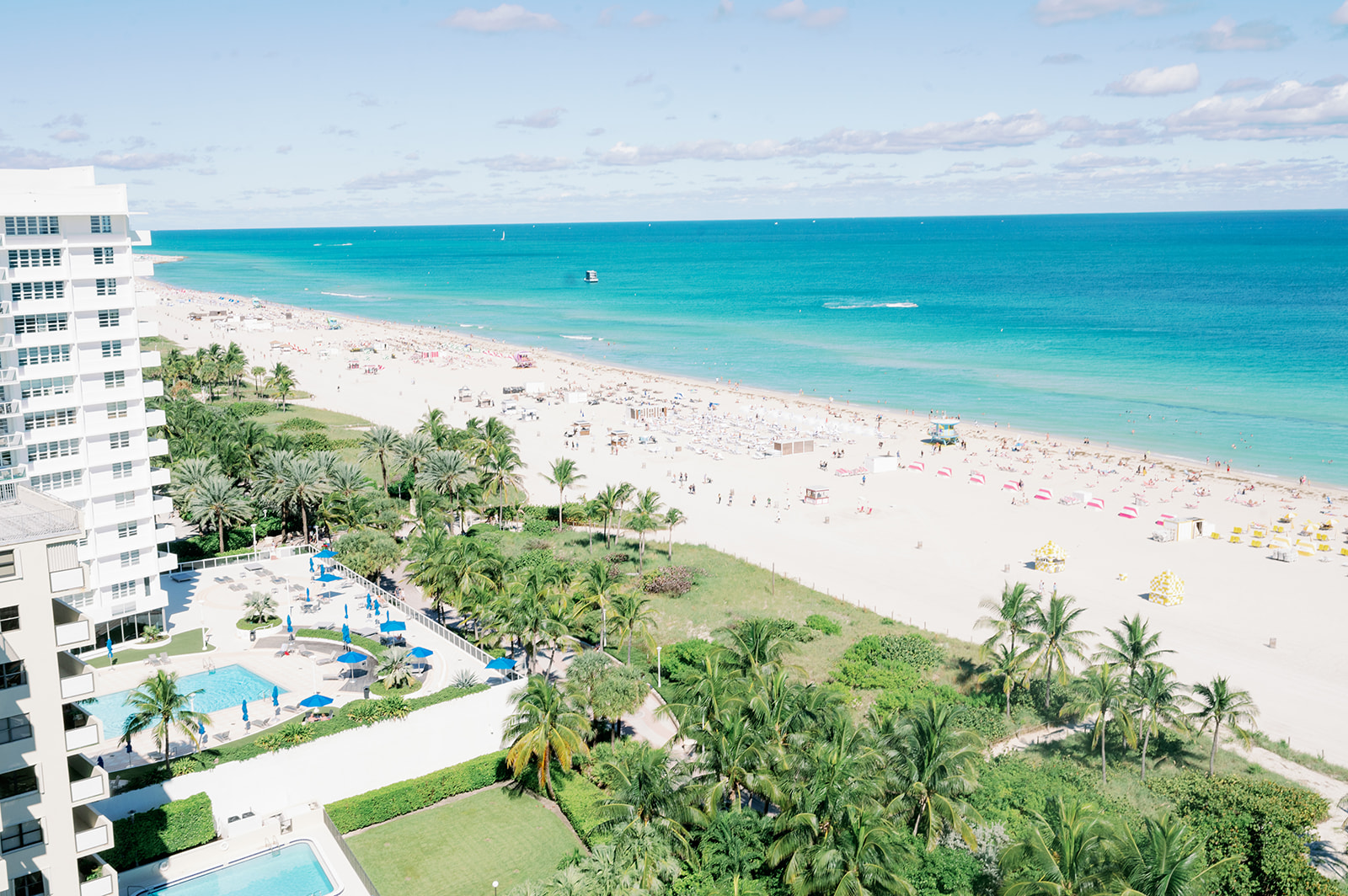 Balcony view from Loews Hotel in Miami Beach.