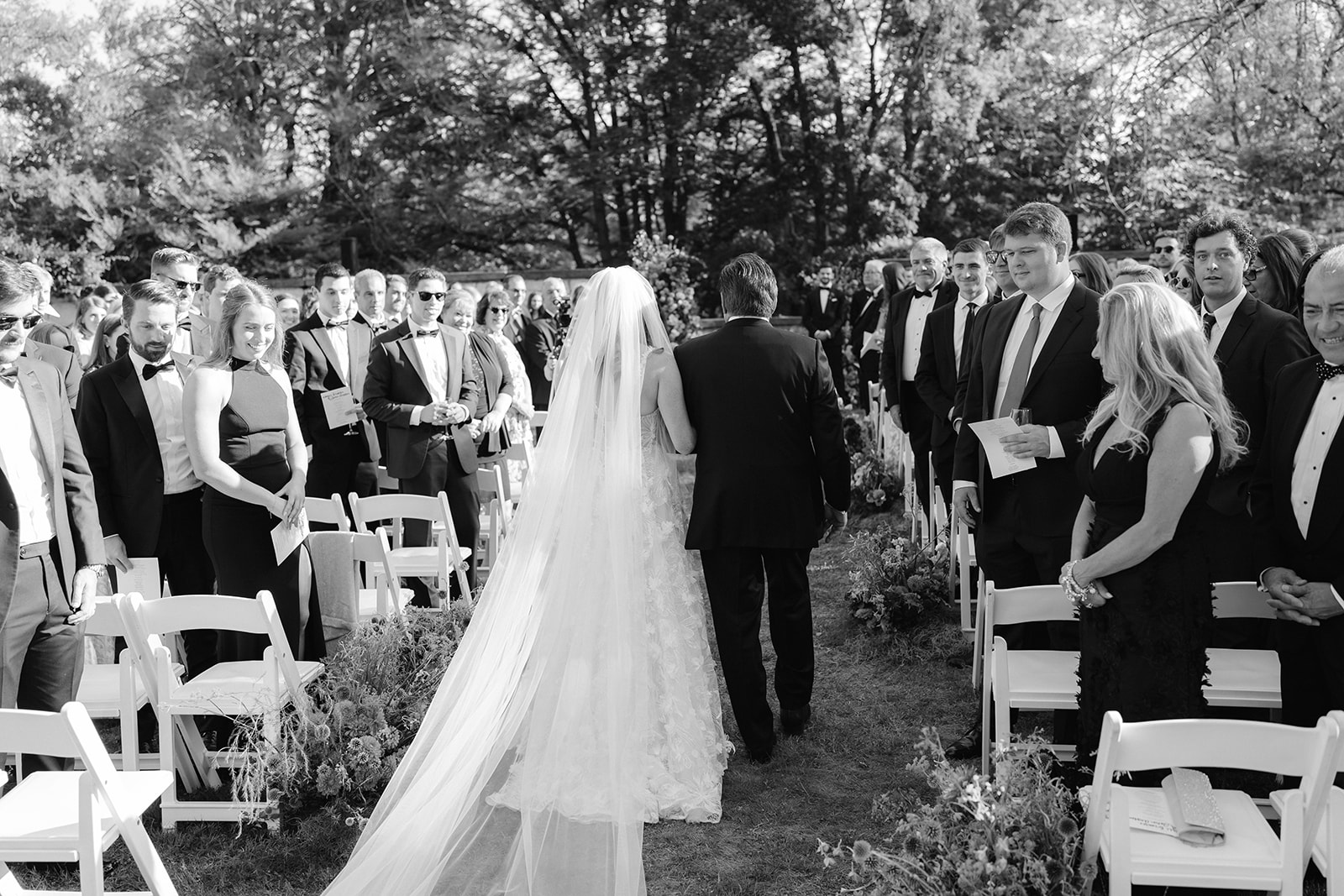 Bride walking down the aisle with her father. 