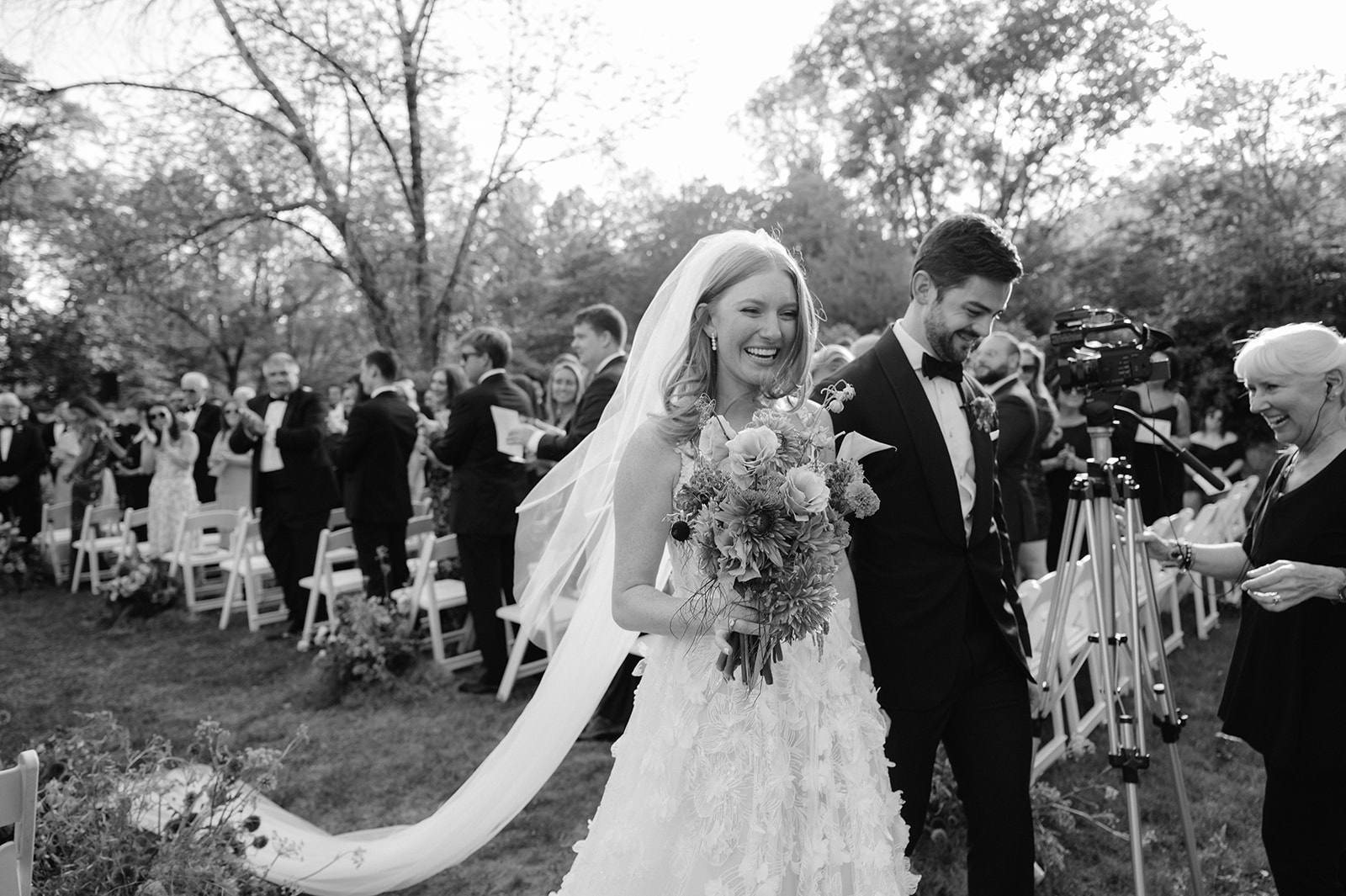 Bride and groom recessional.