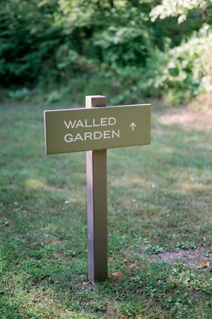 Walled Garden direction sign at Troutbeck. 