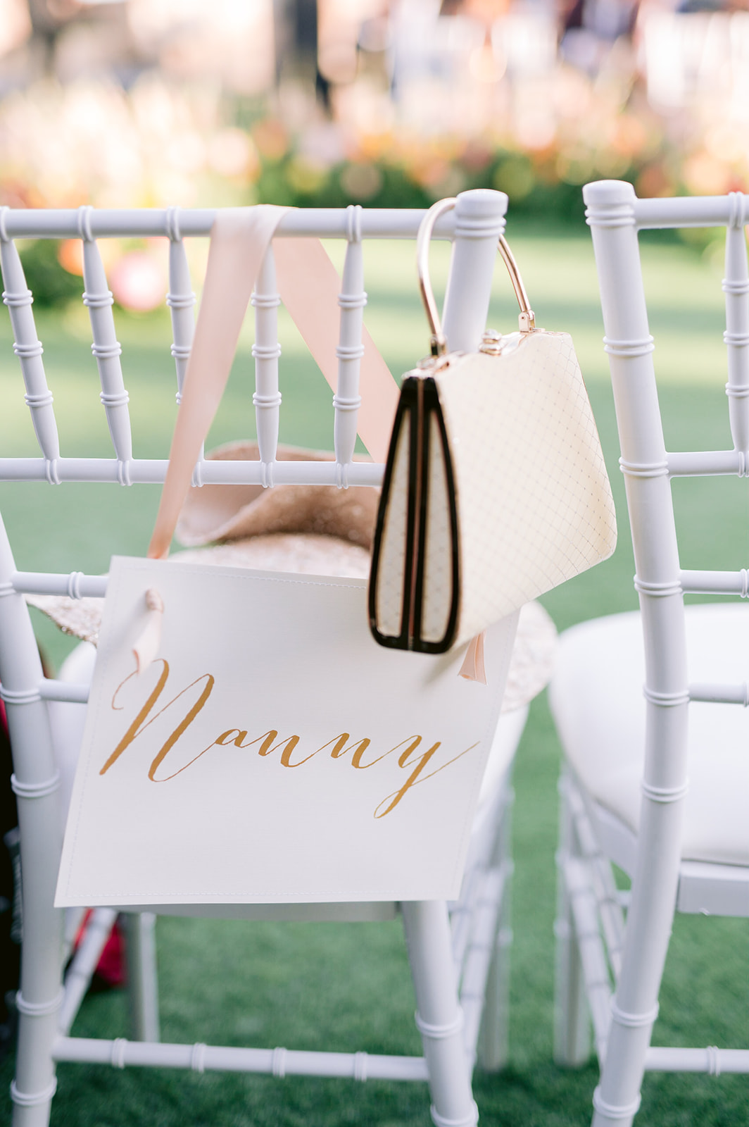 Reserved wedding ceremony seat for the bride's late 'Nanny'
