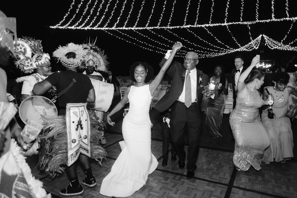 Sunshine Junkanoo Band leading the wedding party to the reception.