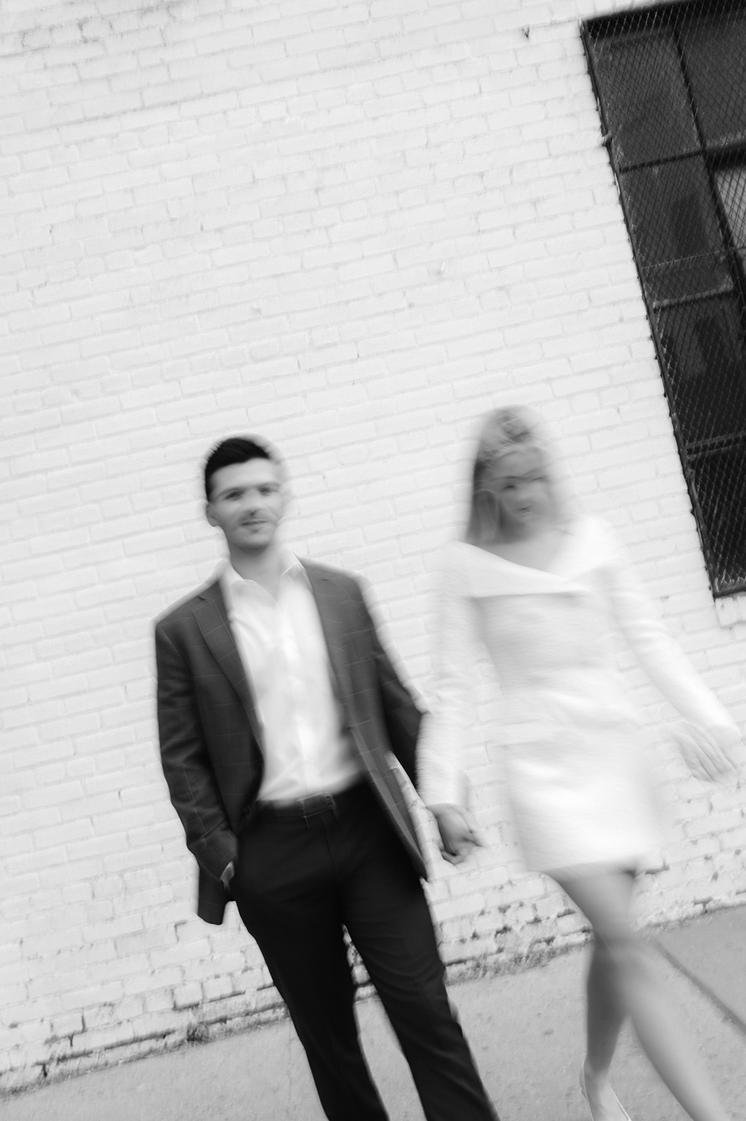 Modern motion-blur engagement photoshoot in New York.