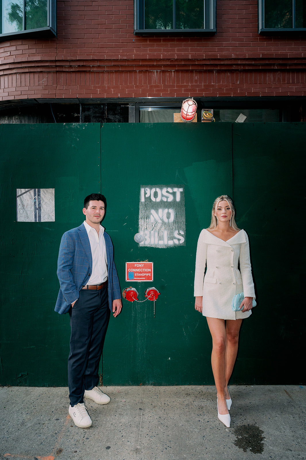 Urban couples engagement session in West Village, NYC.