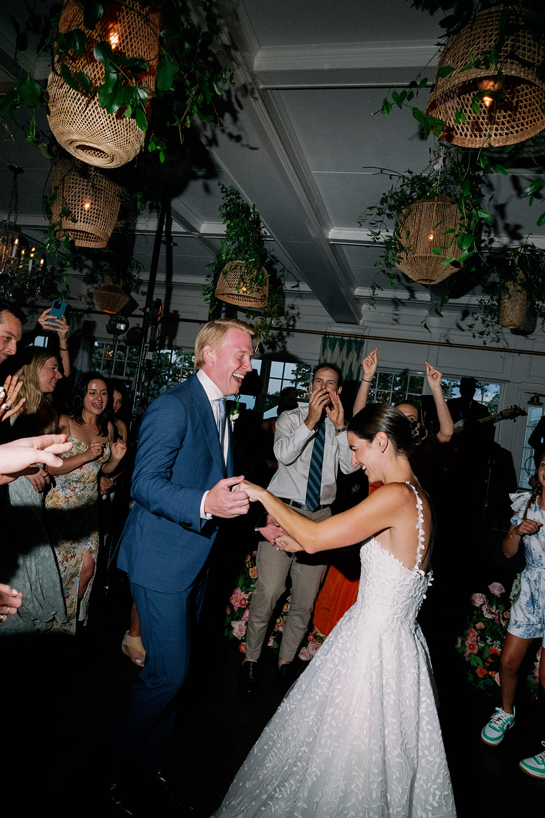 Bride and groom dancing at their wedding reception at Minikahda Club.