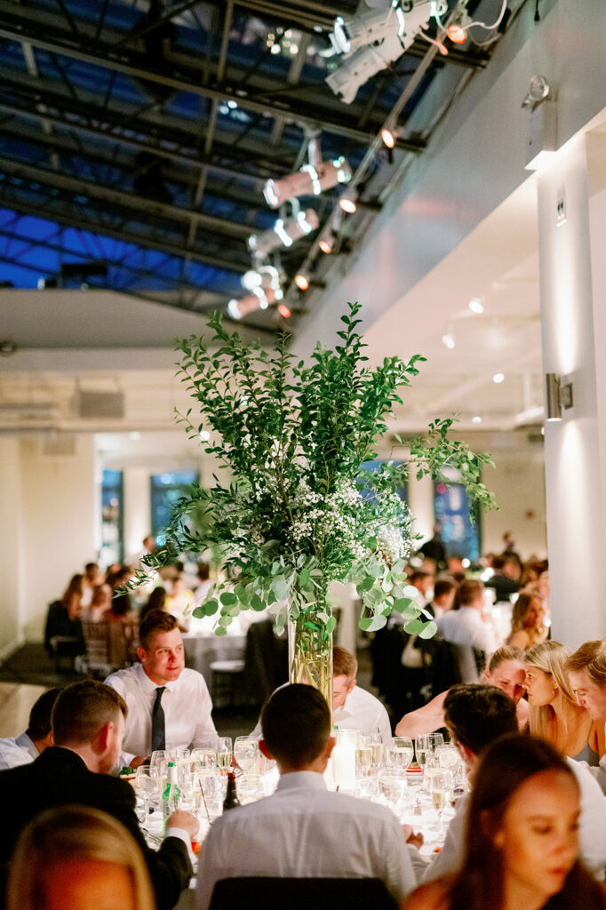 Tribeca Rooftop wedding reception - Moody ambiance during an intimate dinner