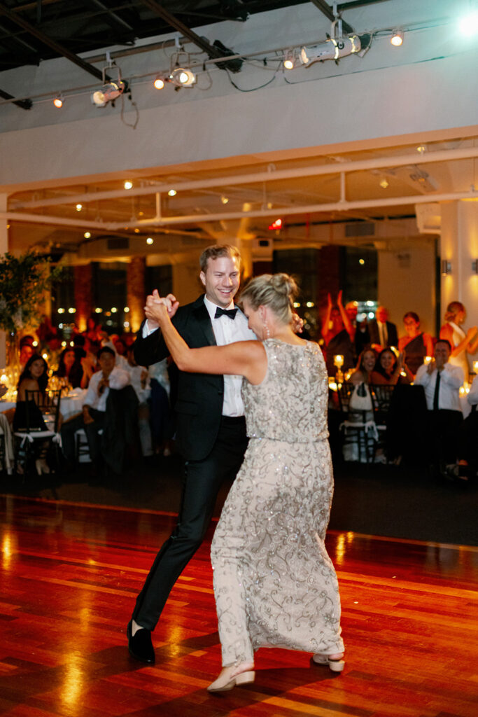 Tribeca Rooftop wedding reception - Heartwarming mother and son dance.