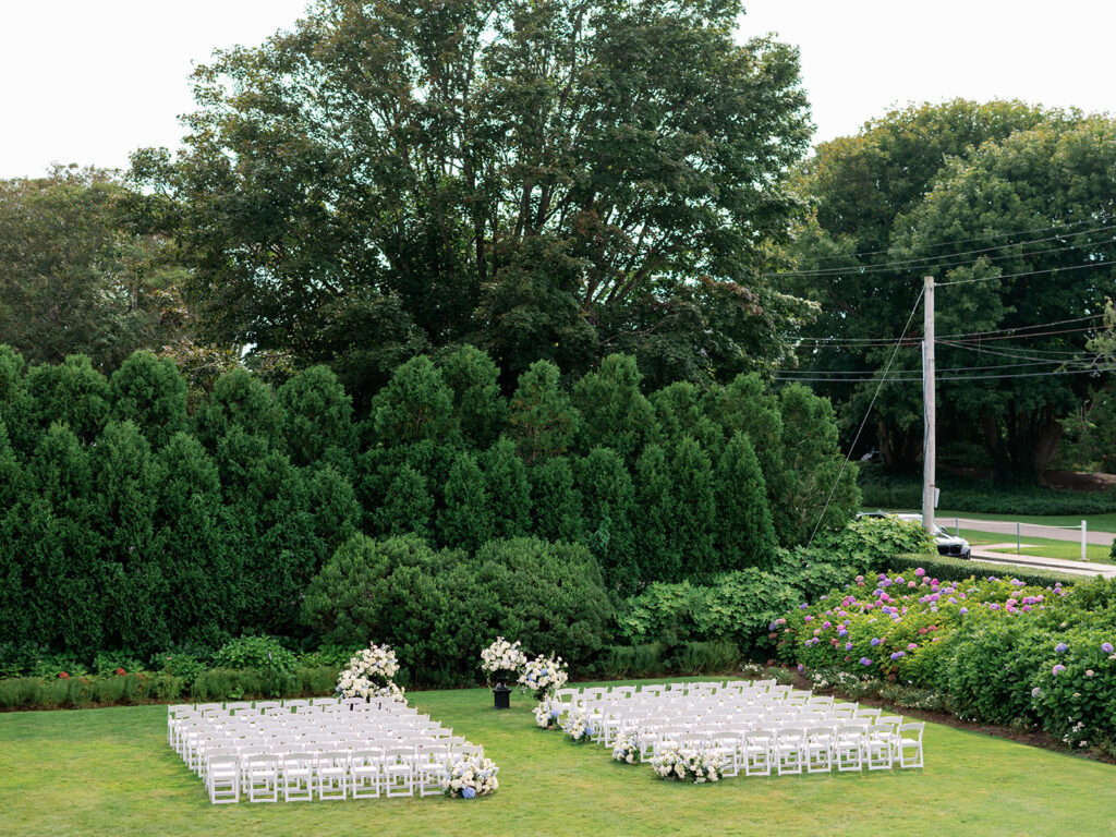 Ocean House South Lawn garden wedding ceremony.