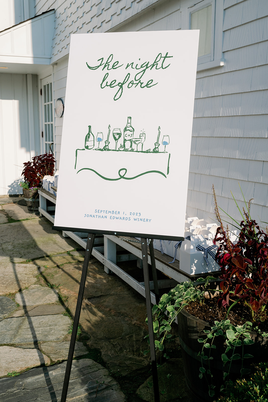 The Night Before wedding welcome night sign.