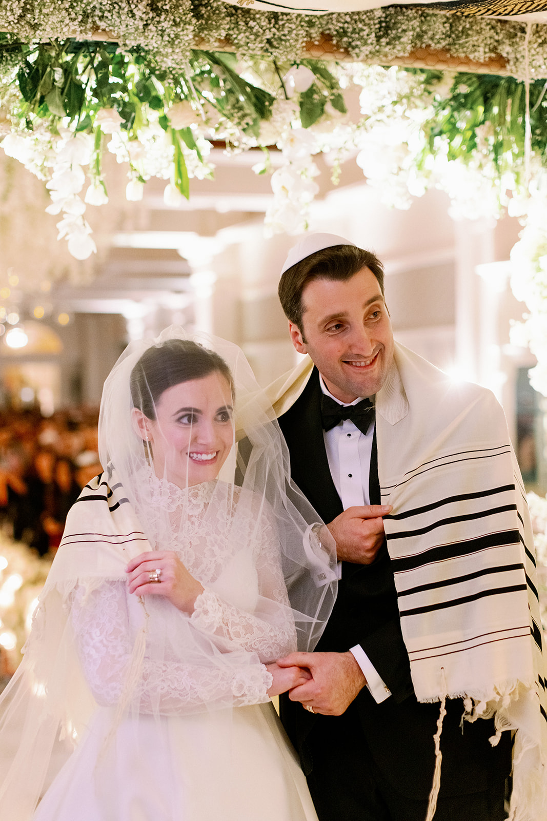 Jewish wedding ceremony prayer shawl. 