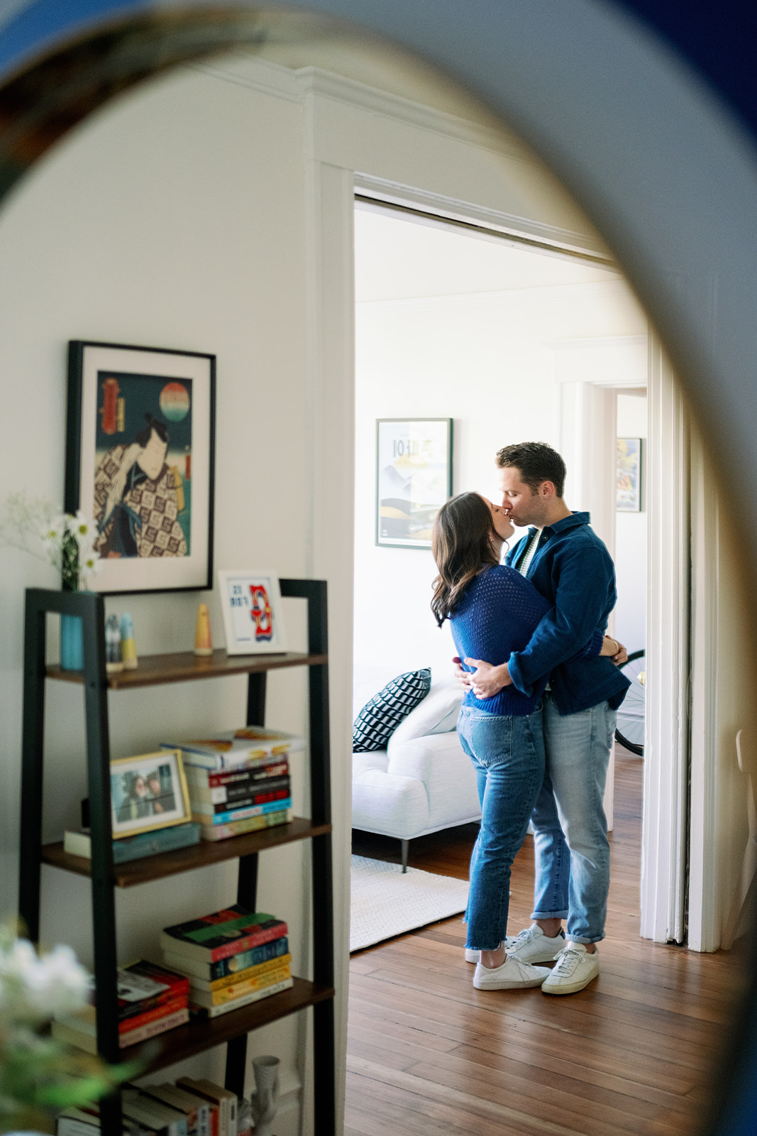 Cozy at-home couples photoshoot in San Francisco. 