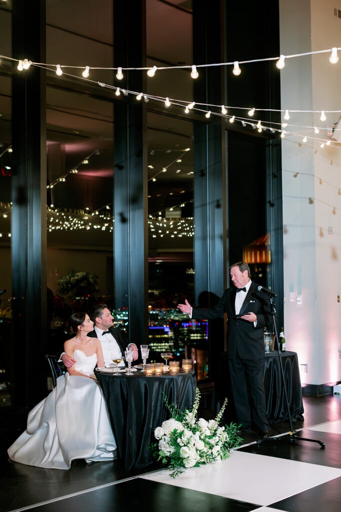 Boston State Room wedding reception speeches. 