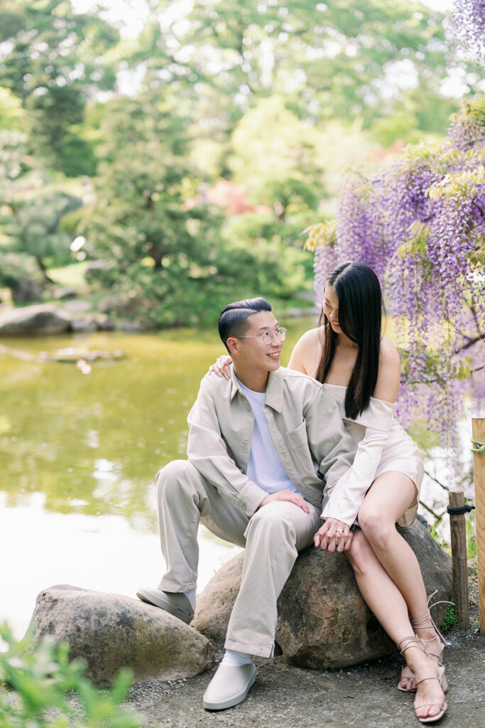 Bay Area engagement photoshoot at Hakone Gardens in Saratoga. 