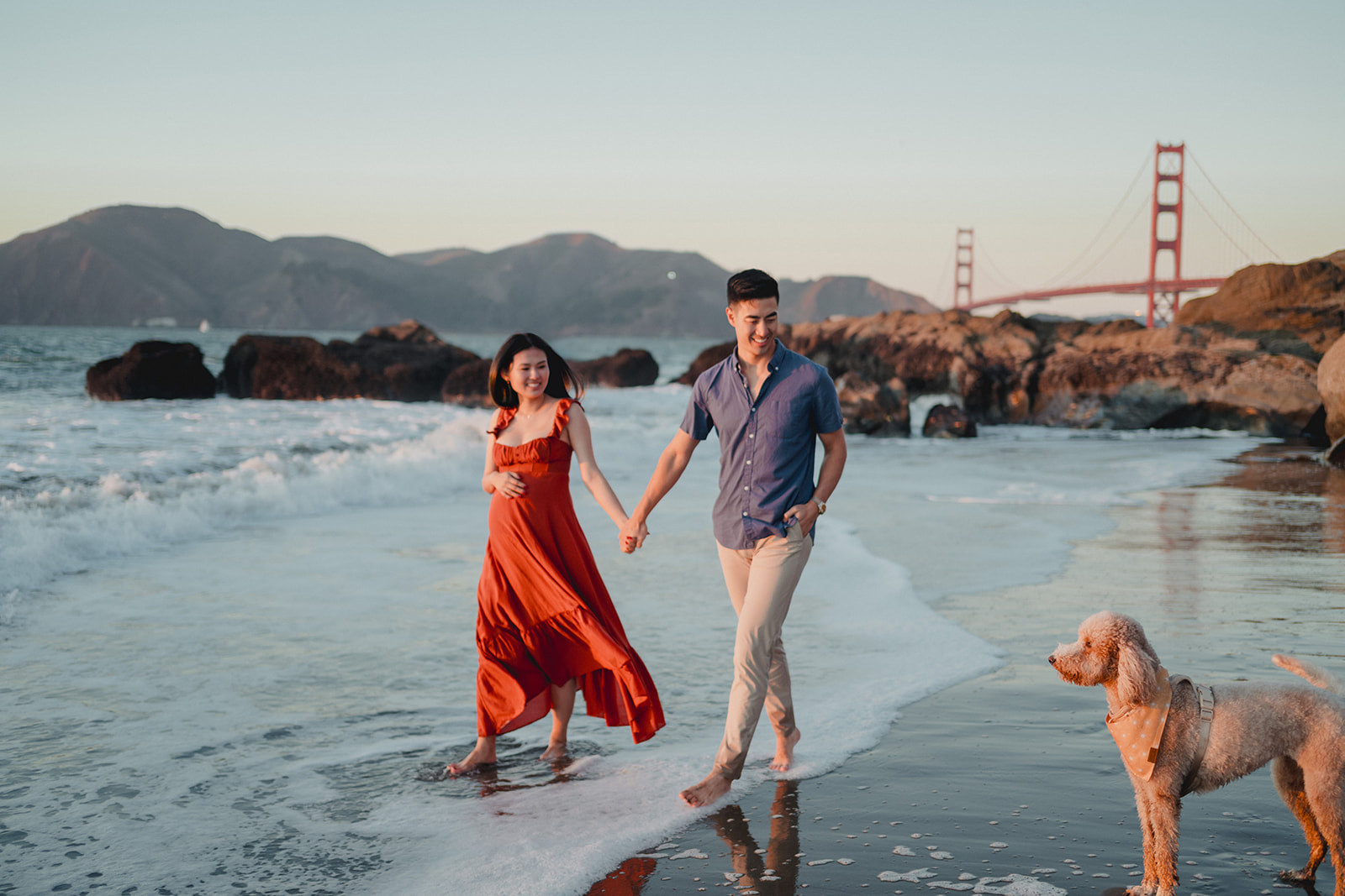 San Francisco Bay Area beach engagement photo location – Baker Beach. 