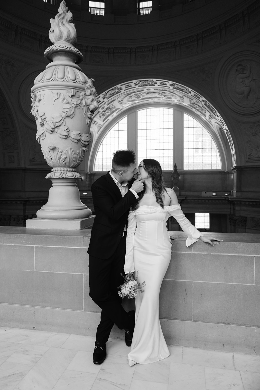 SF City Hall engagement photos. 