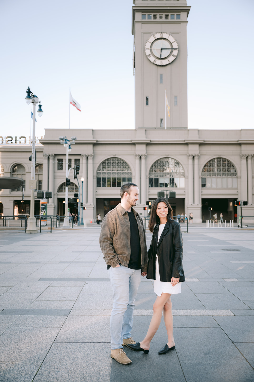 SF ferry building Bay Area engagement photo location. 