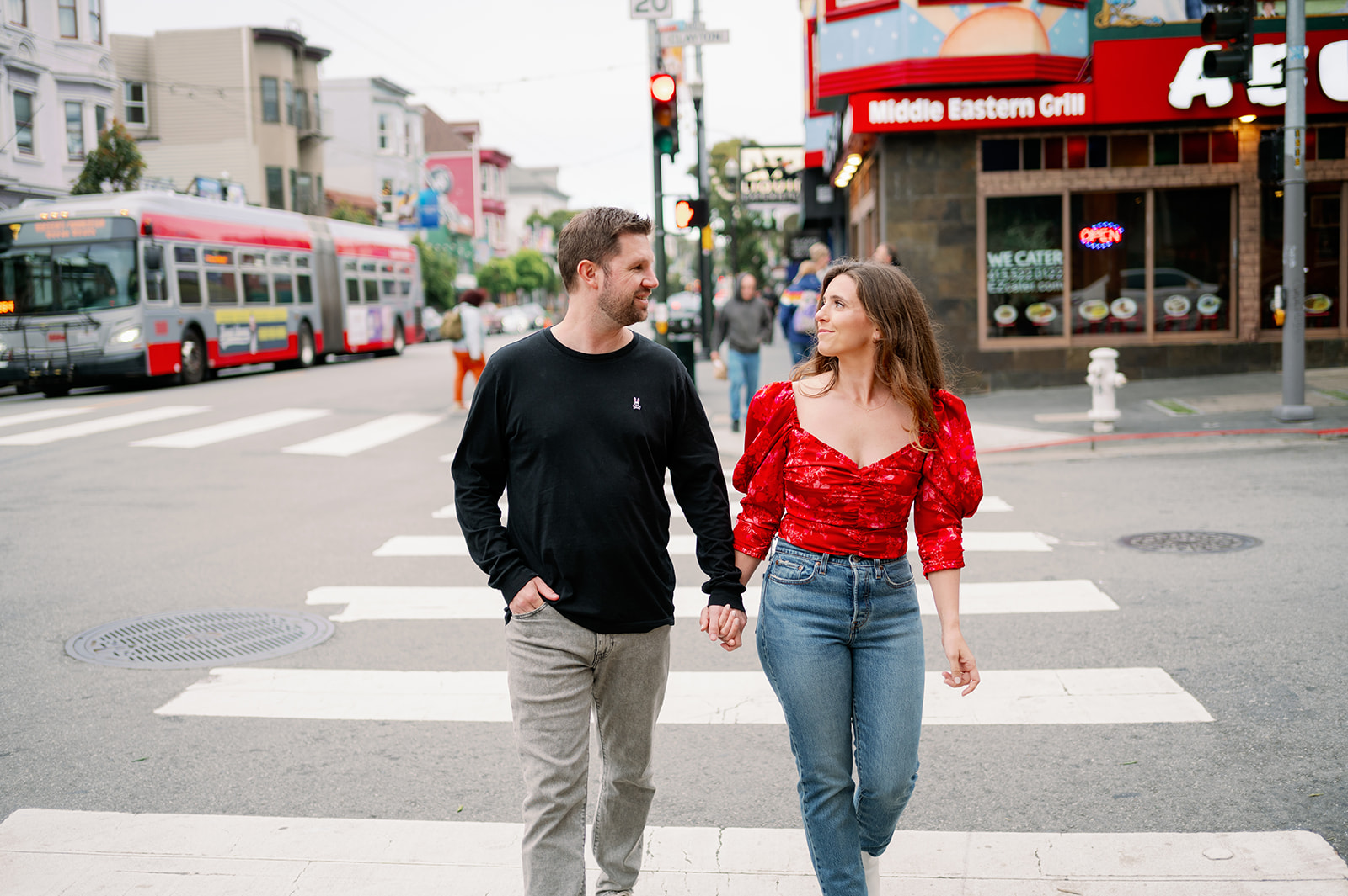 Haight-Ashbury alternative engagement photo location in downtown San Francisco, Bay Area. 