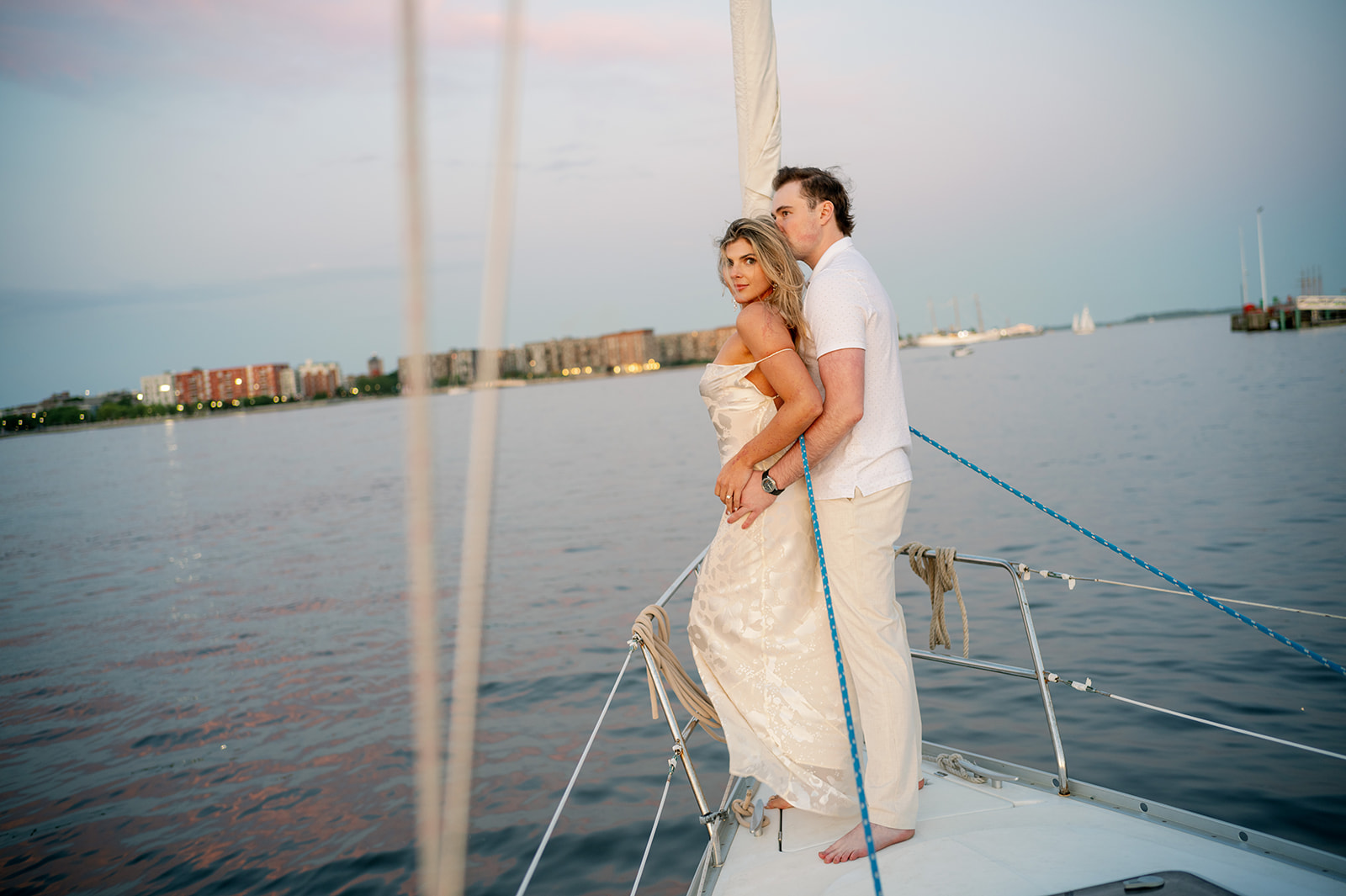 Cinematic sailboat elopement in San Francisco, California. 