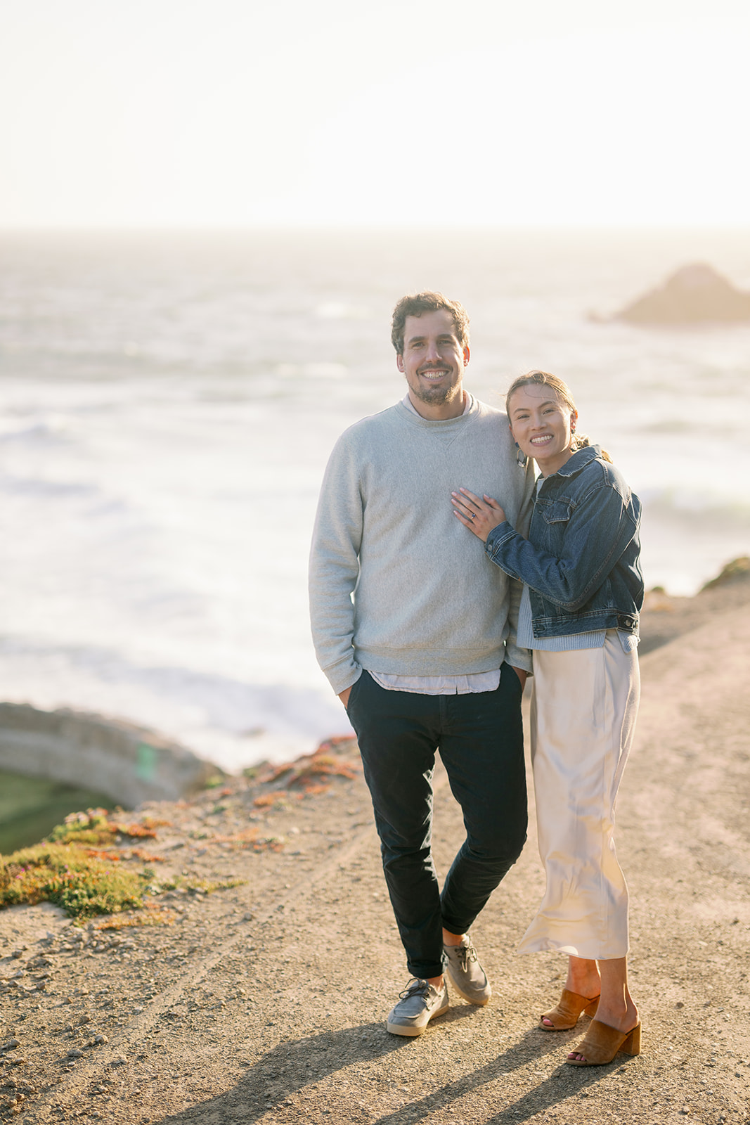 Sunset engagement session at Sutro Baths in San Francisco, California. 