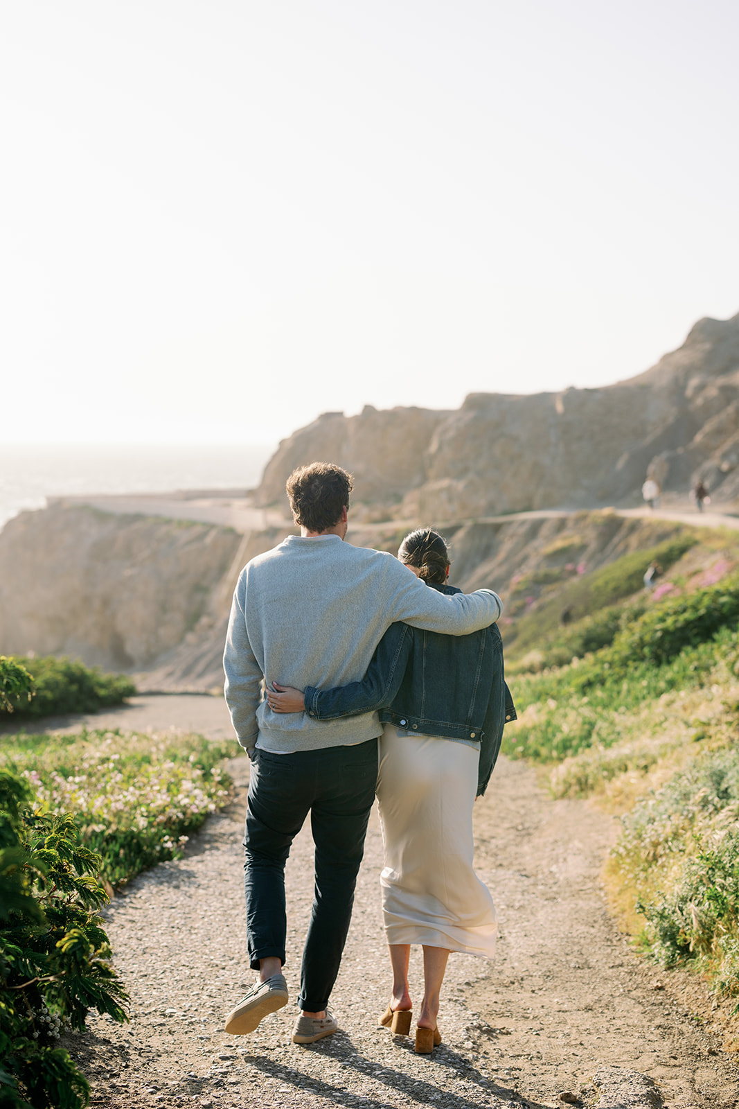 Sunset engagement photoshoot at Sutro Baths in San Francisco, California. 